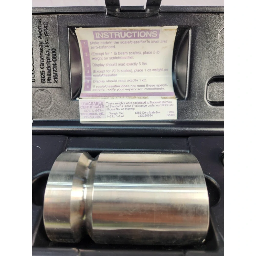 Troemner Weight Set - 5 lb & 1oz Steel Calibration Weights  Excellent Condition